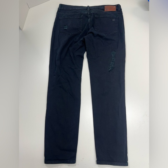 DL1961 Azalea Relaxed Skinny Jean in Nemesis Black Size 28” Distressed REVOLVE - Picture 3 of 13